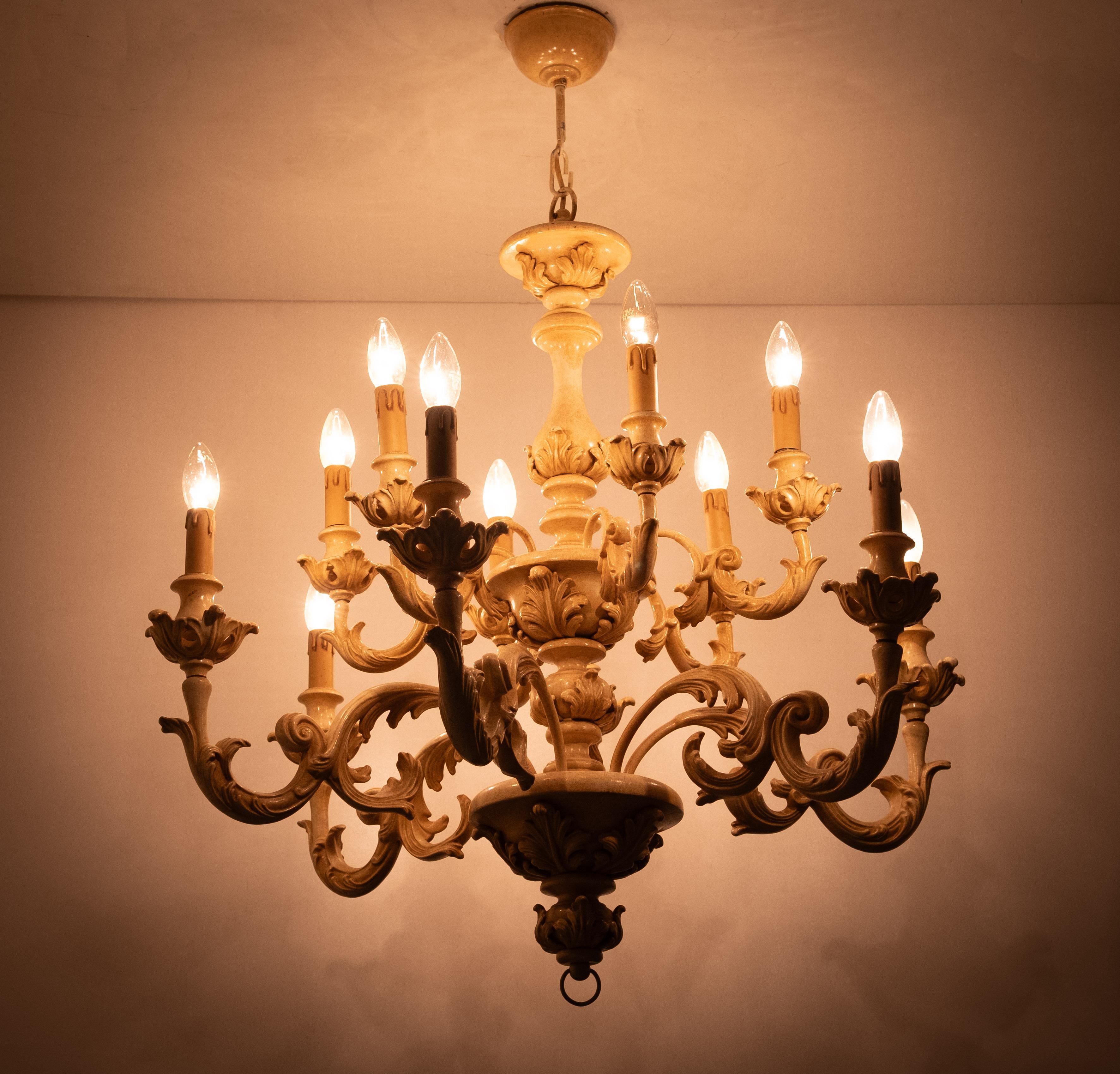 Fine XX secolo Lampadario in legno neo-classico  Estro Fiorentino srl    Firenze in vendita