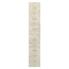 Chemin de table en laine beige néoclassique à motifs bleu et orange brûlé 2
6
x13
8