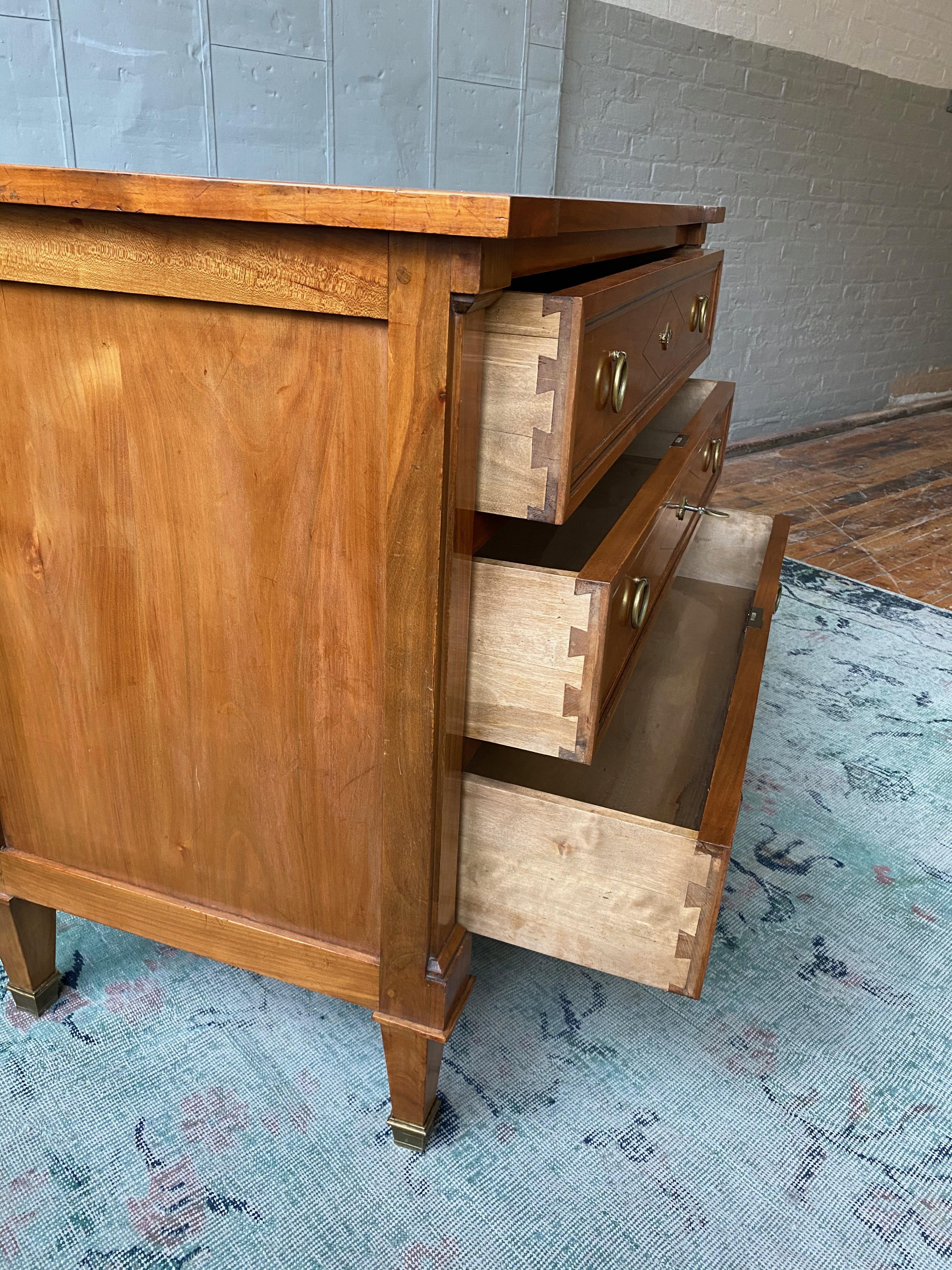 French 1940s Directoire Style Fruitwood Chest of Drawers For Sale 6