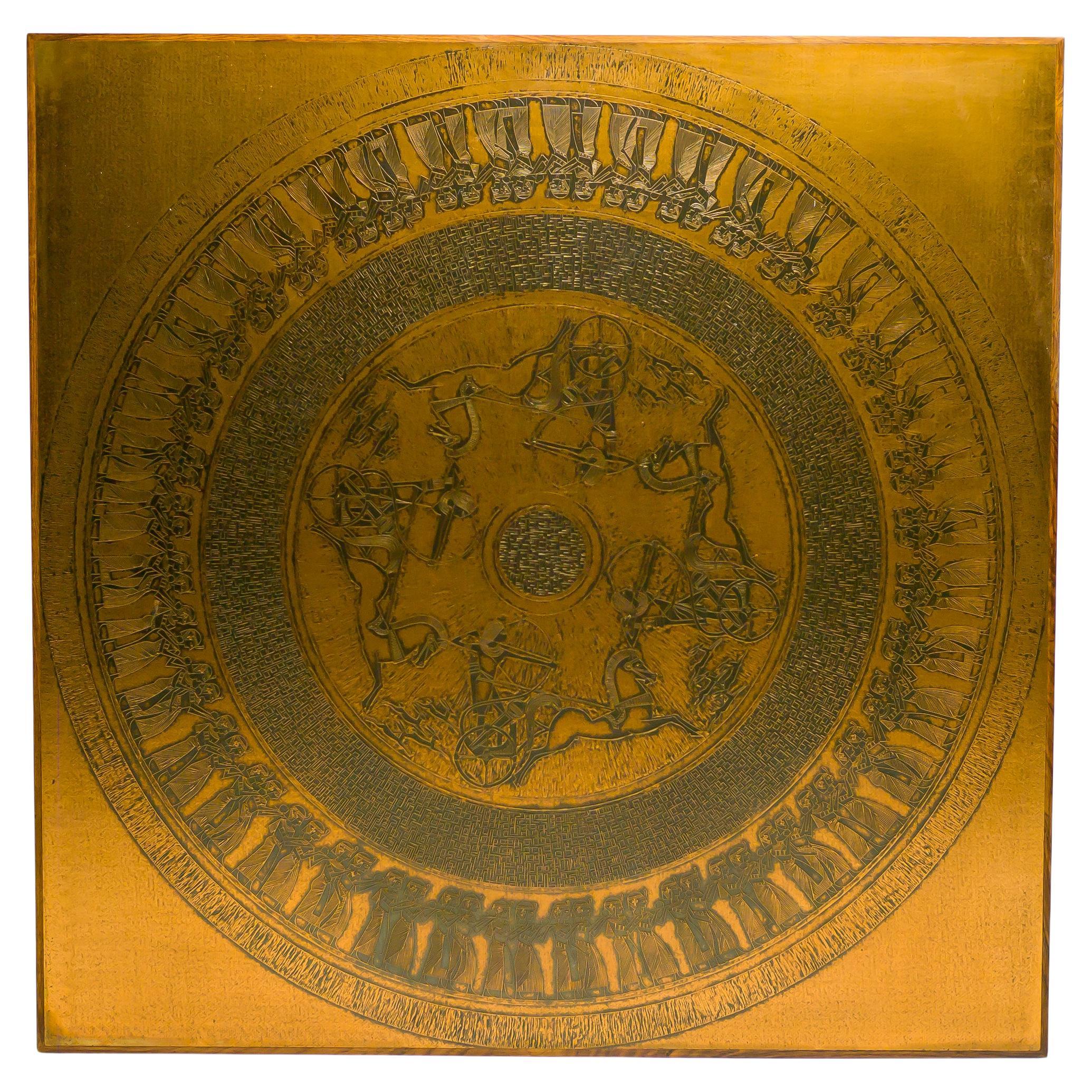 Neo-Egyptian Copper Coffee Table by Vad Trevarefabrikk, Norway, 1970 For Sale