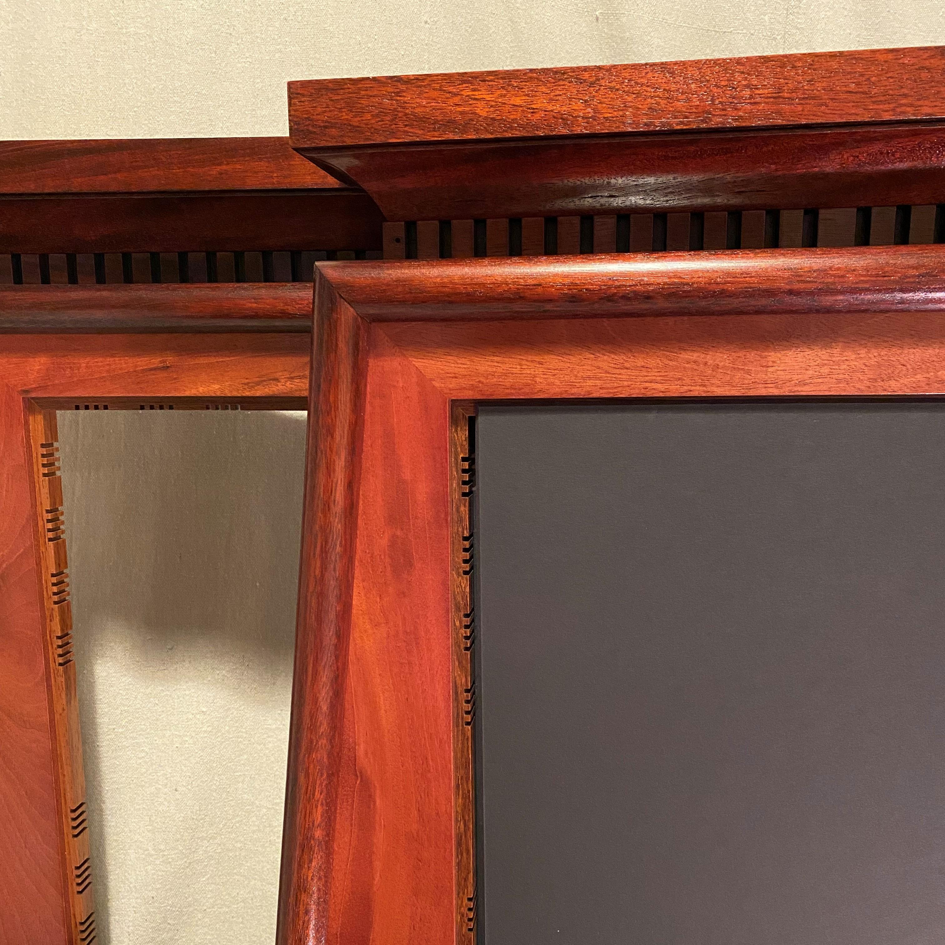 Neo Egyptian Two Tone Solid Mahogany & Rosewood Picture / Mirror Frames In Good Condition For Sale In New York, NY