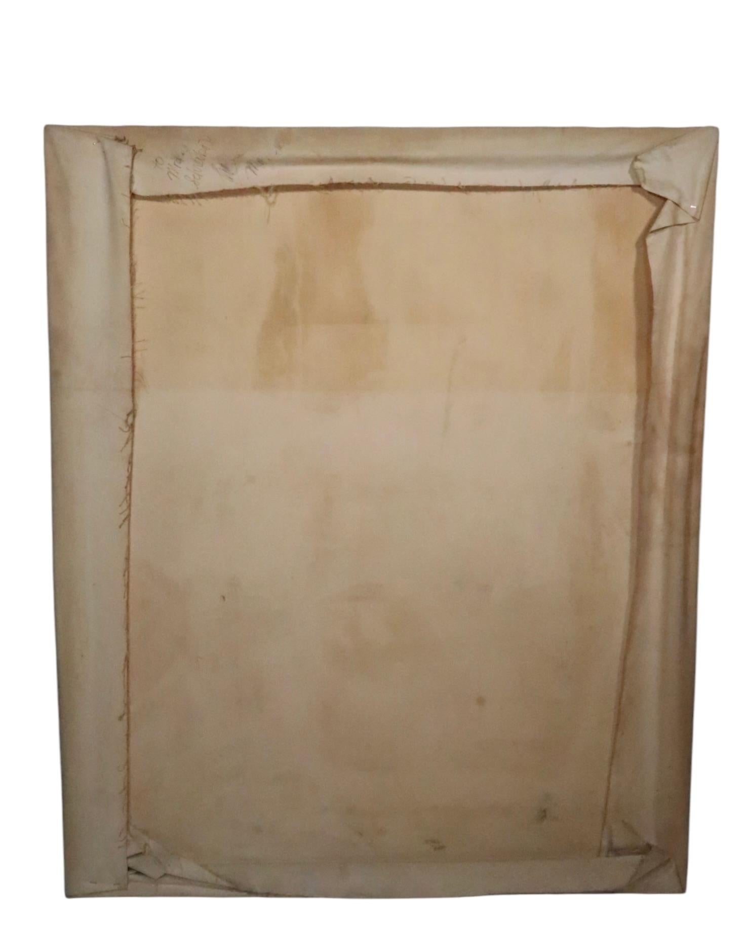 Olio neo-espressionista su tela raffigurante due uomini in costume di Manuel Pardo del 1980 4