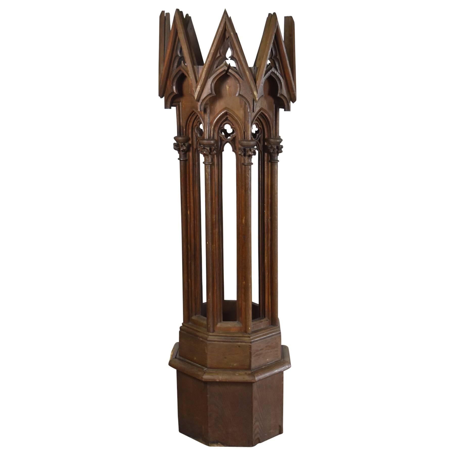 Neo-Gothic 19th Century Octagonal Pedestal / Stand / Architectural Model