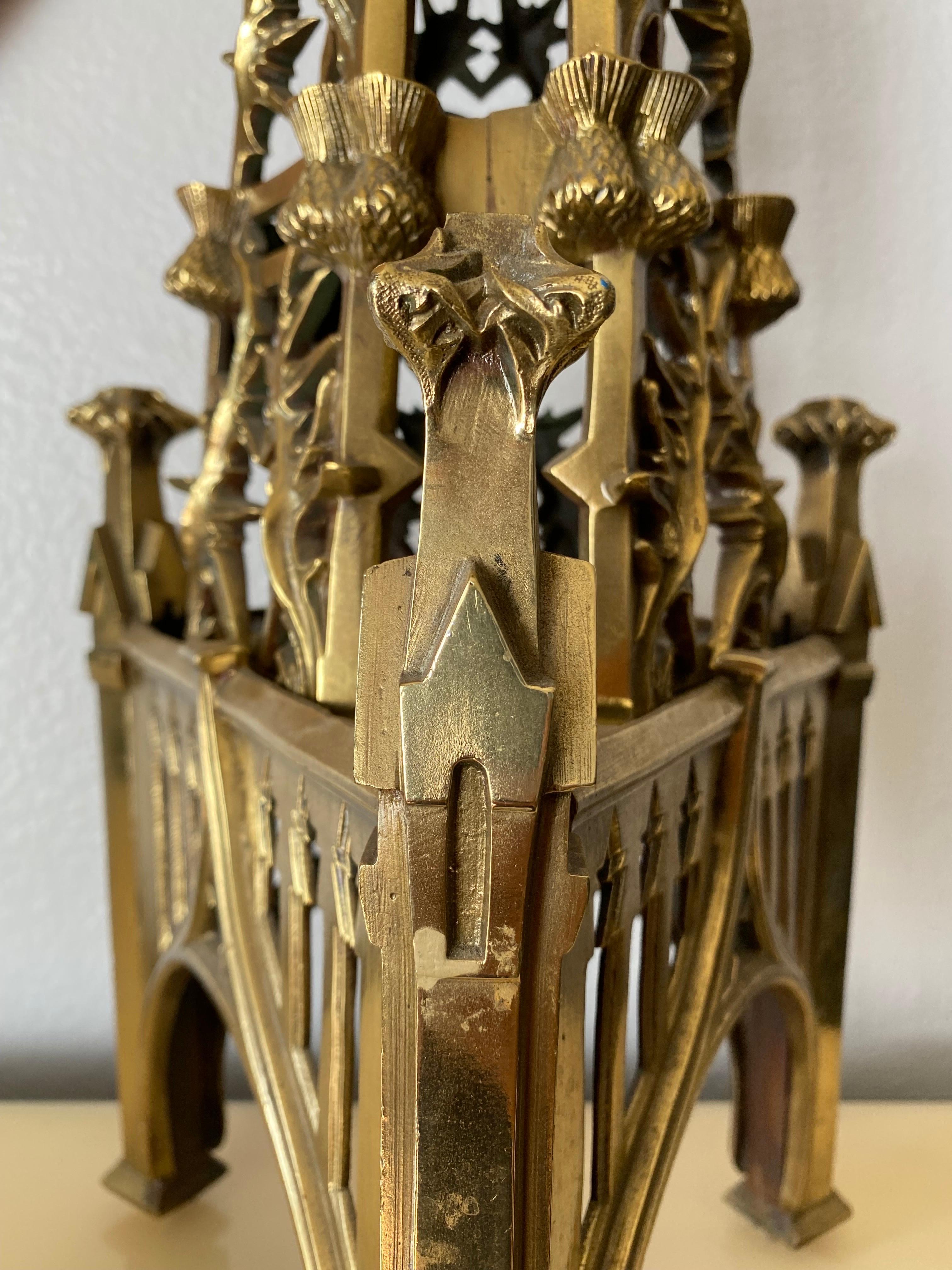 Neo Gothic Bronze Lamp For Sale 7