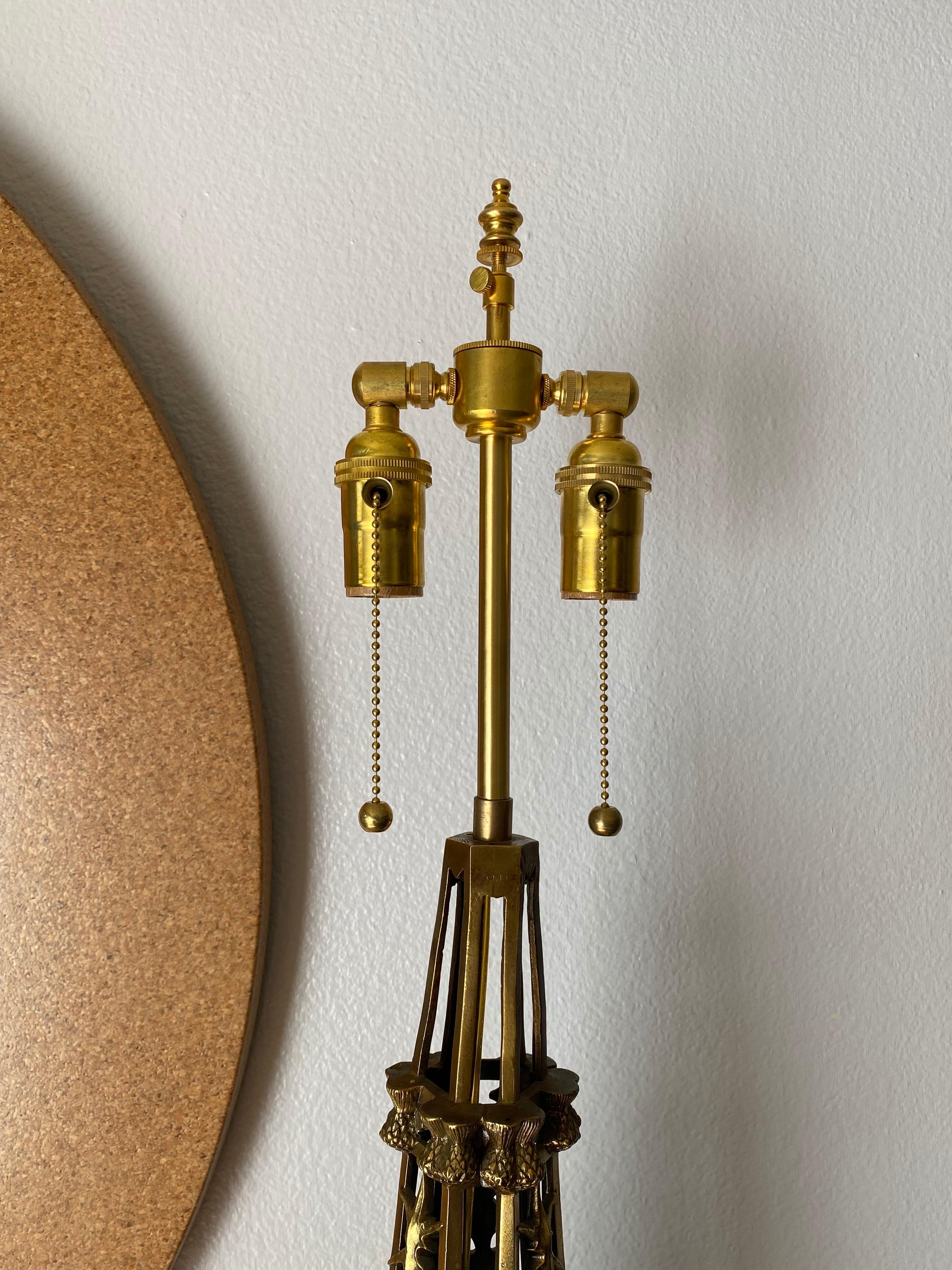 20th Century Neo Gothic Bronze Lamp For Sale