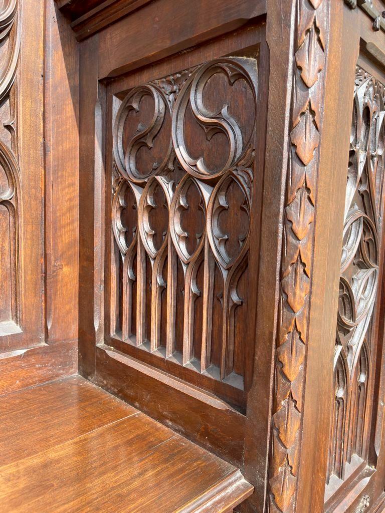 Neo-Gothic Carved Walnut Buffet, 19th Century 13