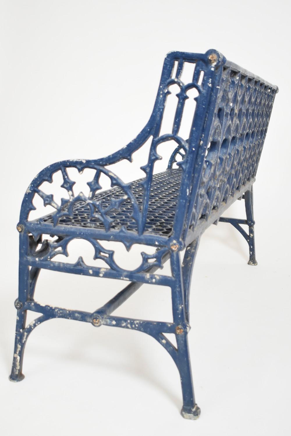 English Neo-Gothic cast iron bench, 19th c. For Sale