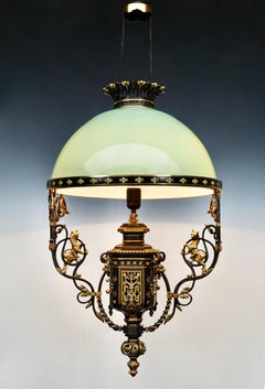 Neo-Gothic Chandelier with Lions, France, circa 1860