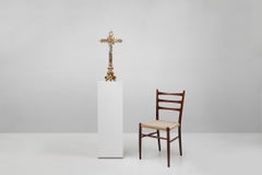 Neo-gothic crucifix with a corpus made of polished copper, France ca. 1850