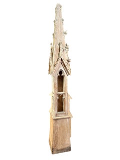 Neo-Gothic Oak Church Spire - Antique Architectural Sculpture