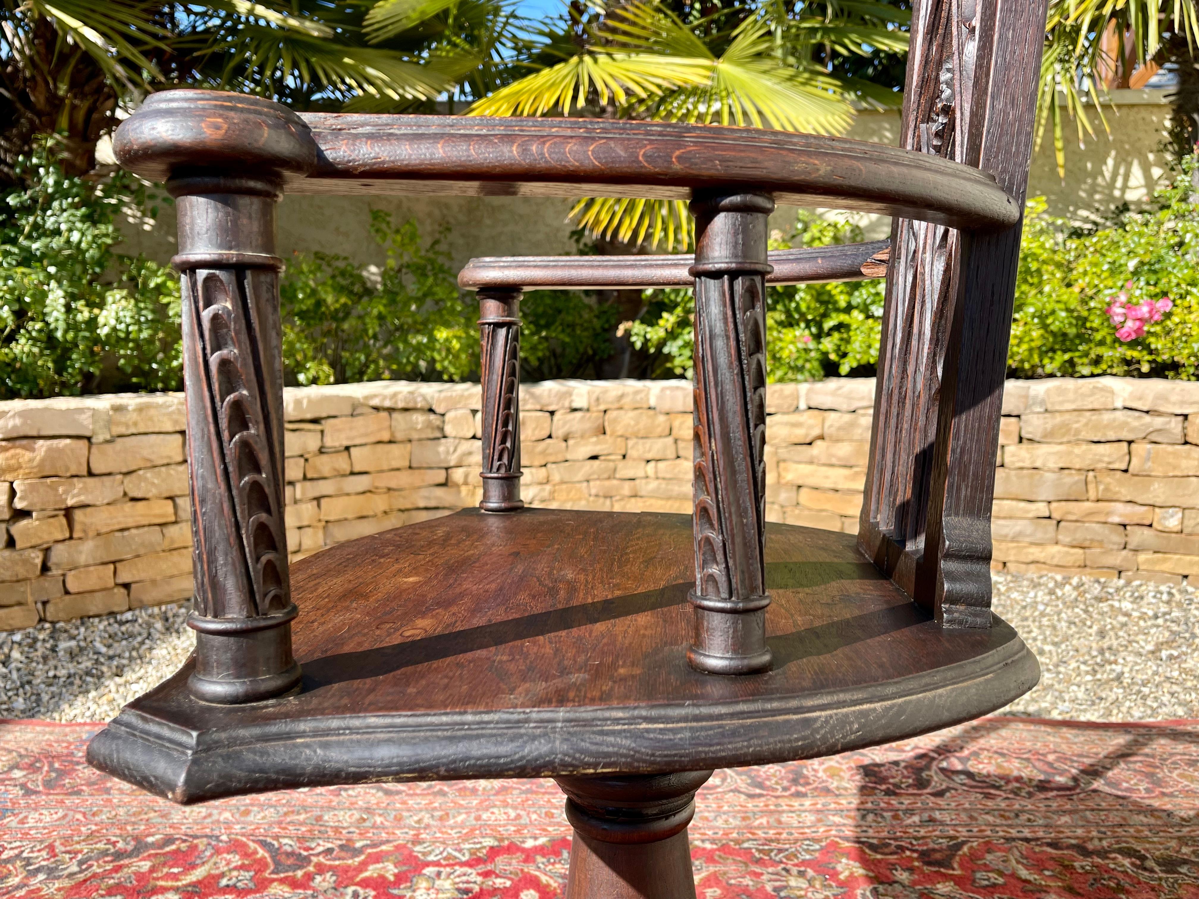 Neo-Gothic Oak Office Chair 19th Century 3