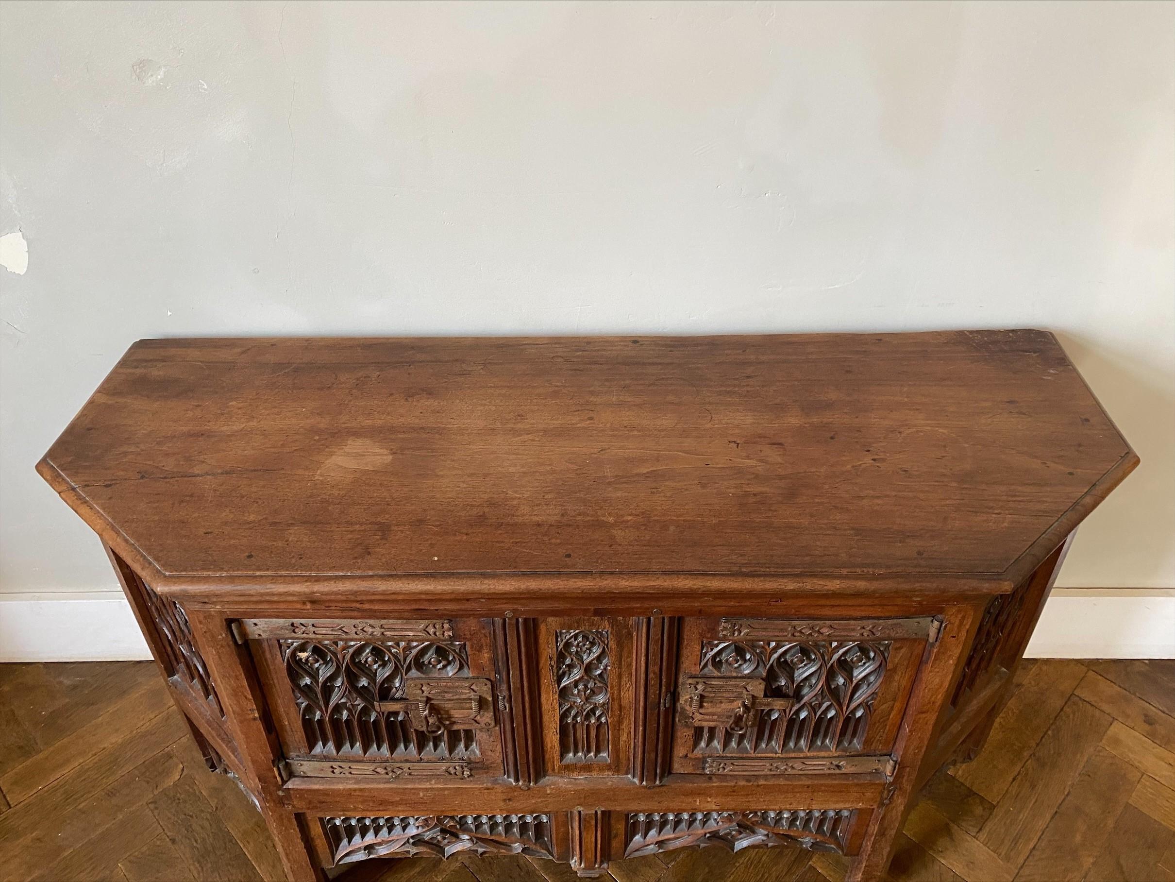 Wood Neo-Gothic Sideboard 19th Century