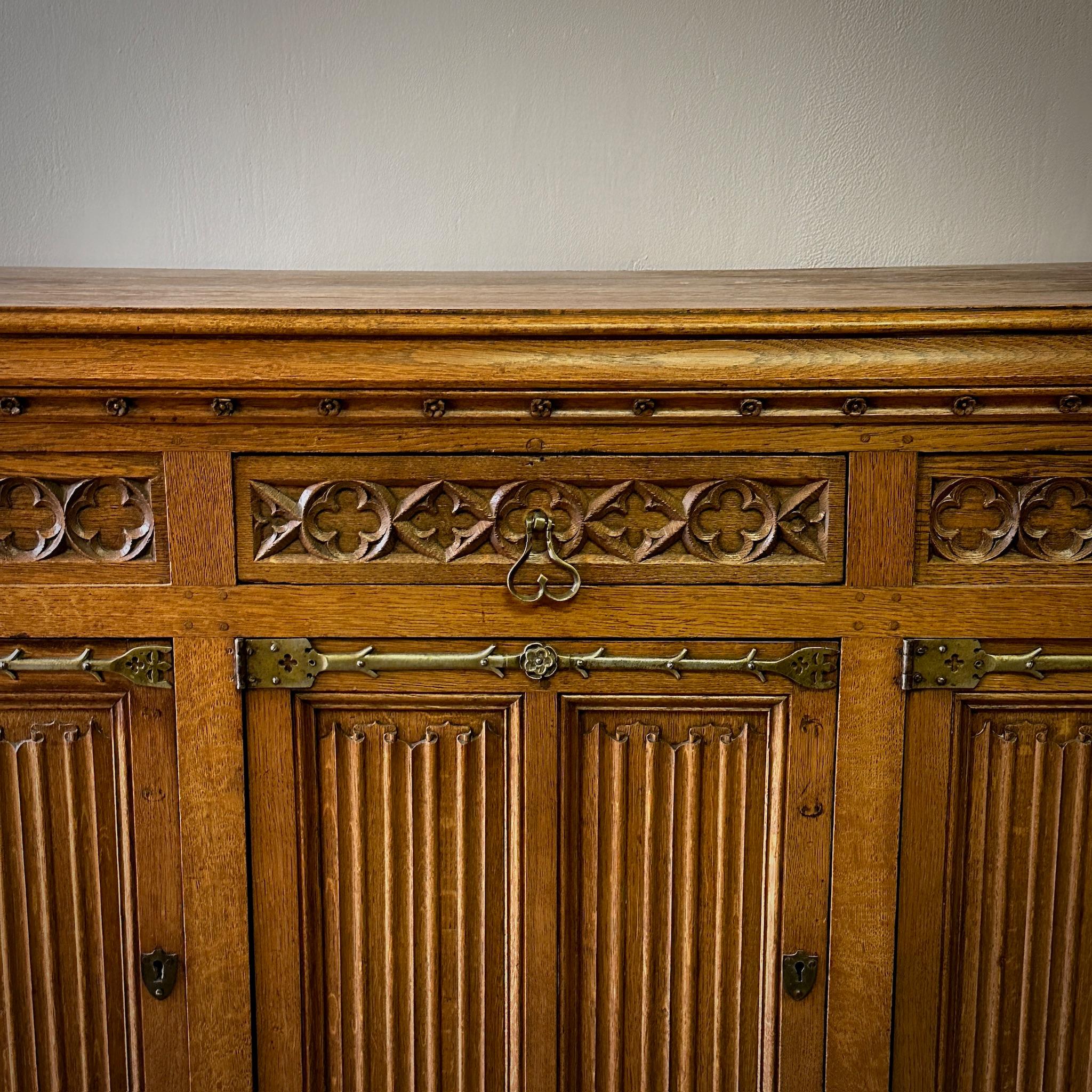French Neo Gothic Sideboard For Sale