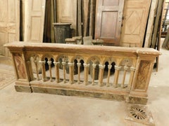 Neo-Gothic style balustrade in lacquered wood with a fake marble effect, Italy