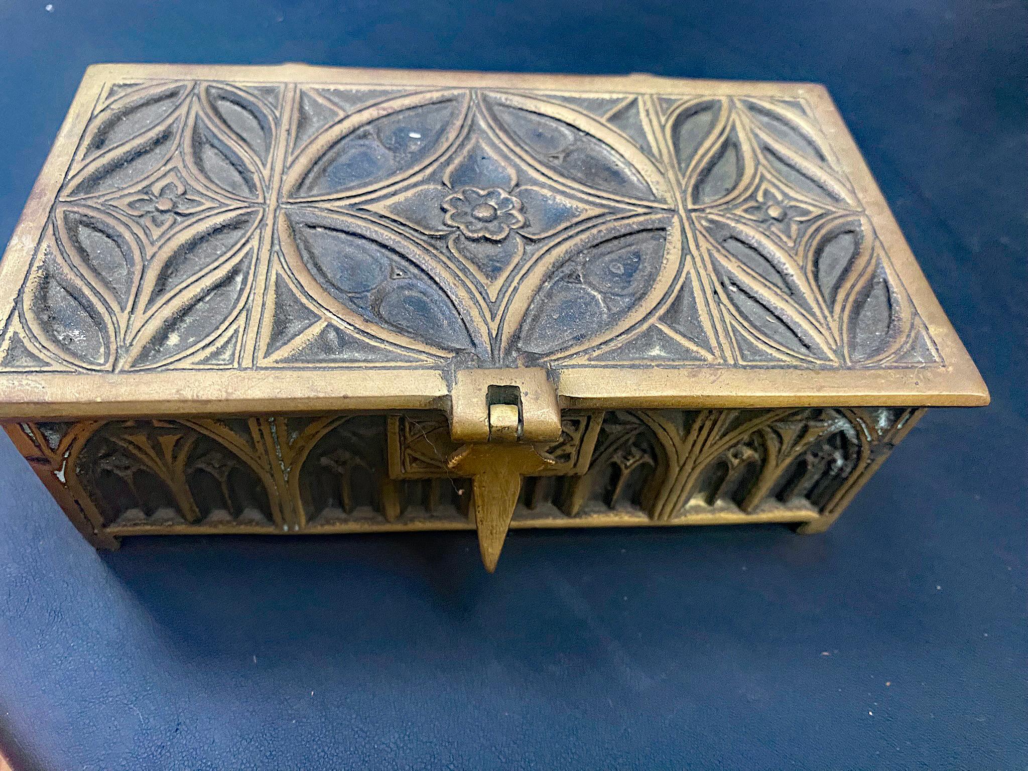 French Neo Gothic Style Bronze Box, circa 1900