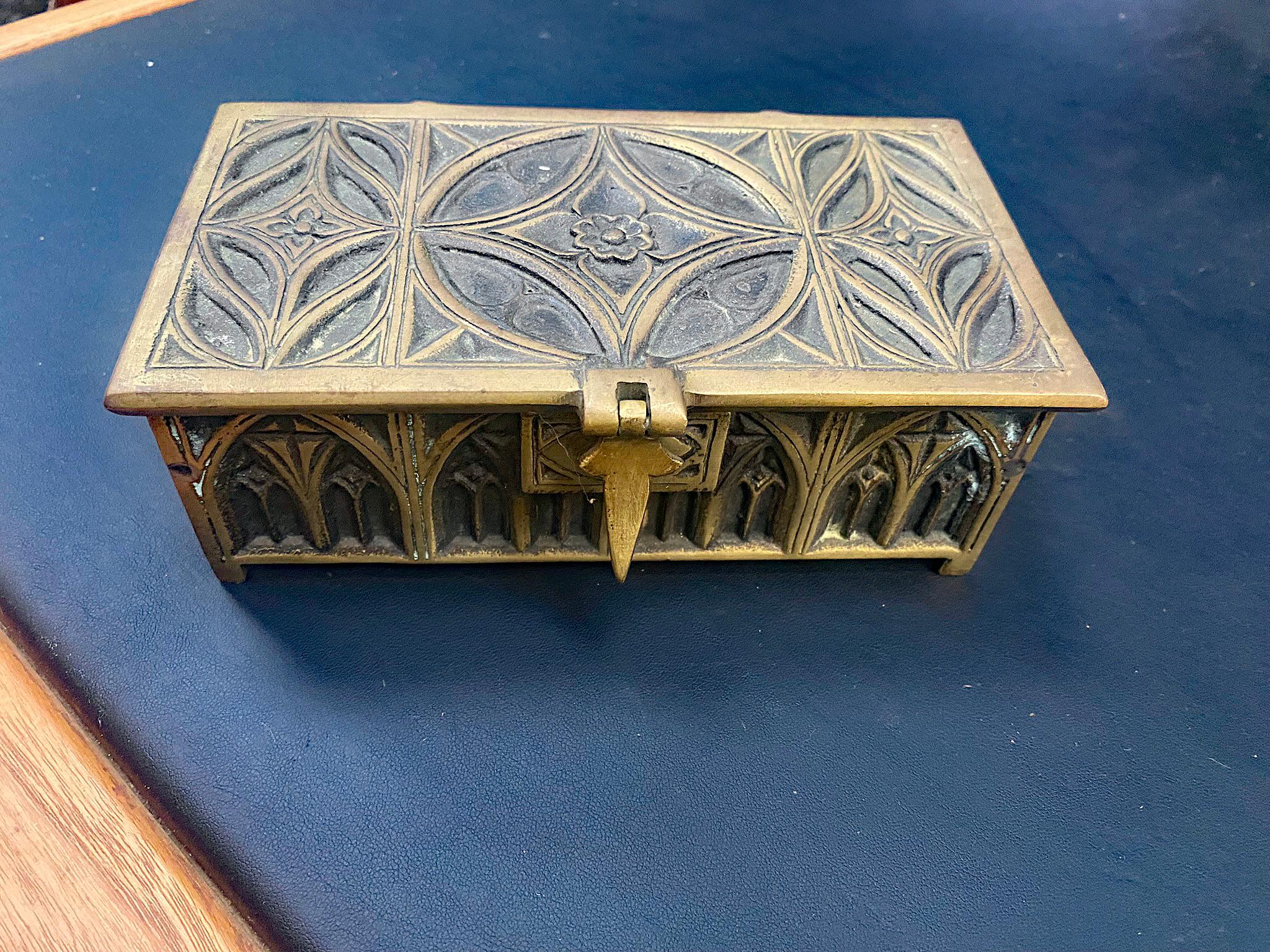 Neo Gothic Style Bronze Box, circa 1900 3