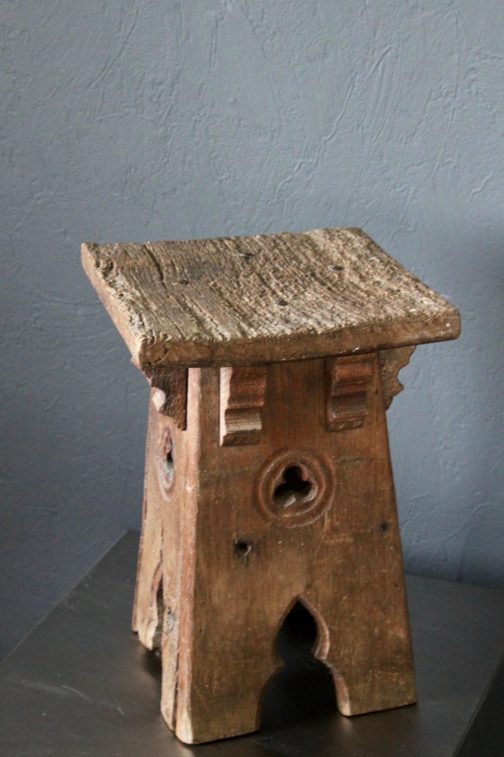 Neo Gothic Wood Stool 3