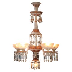 Antique Neo-Greek Opaque Crystal Chandelier Attributed to Baccarat, France, Circa 1890