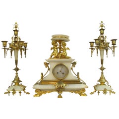 Neo Greek Style Gilt Bronze and Algerian Onyx-Marble Mantelpiece Ornament