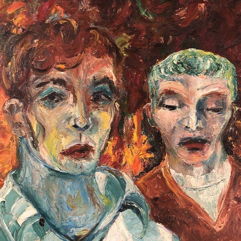 Cattura il momento con questo squisito Ritratto d'arte moderna di due uomini dipinto a olio su tela. Quest'opera d'arte, ricca di colori vivaci e pennellate delicate, rappresenta un'interessante interpretazione dell'arte moderna.

Firmato- See