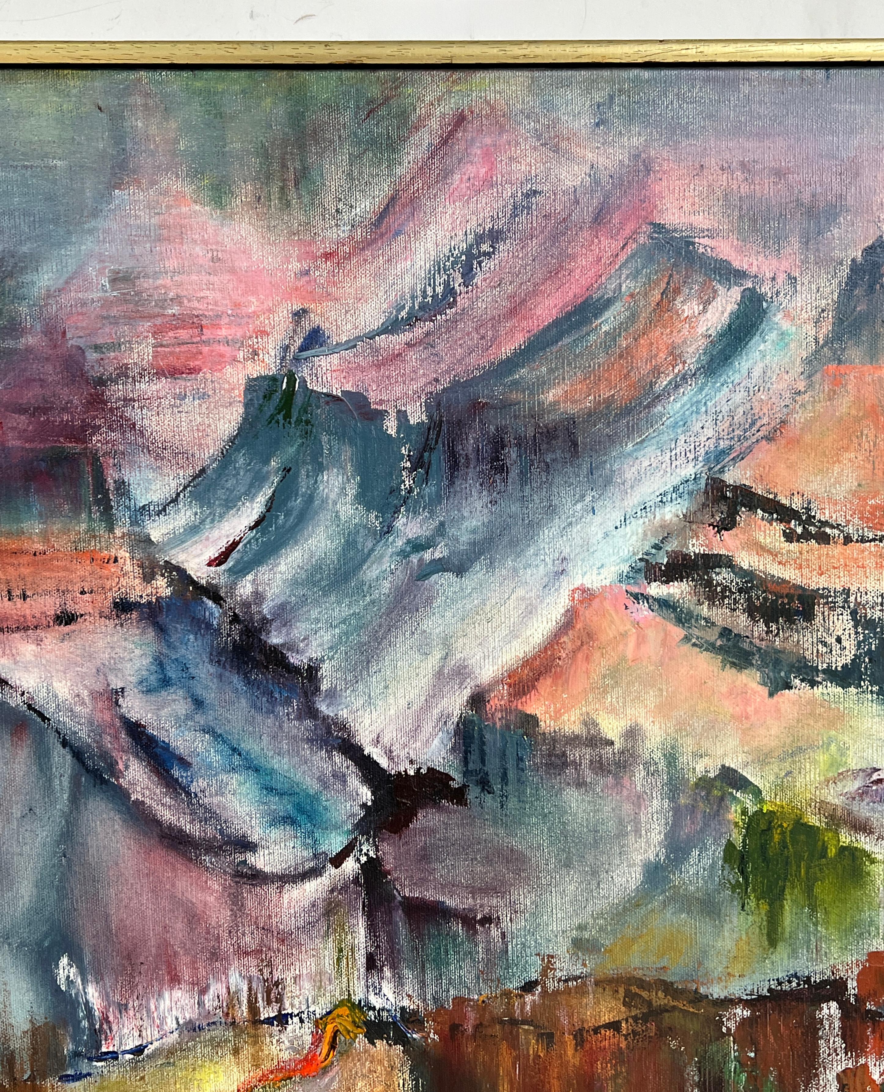 Neoimpressionistisches Grand-Canyon-Gemälde von Anne Caputo Reppucci, ca. 1980s (Moderne der Mitte des Jahrhunderts) im Angebot