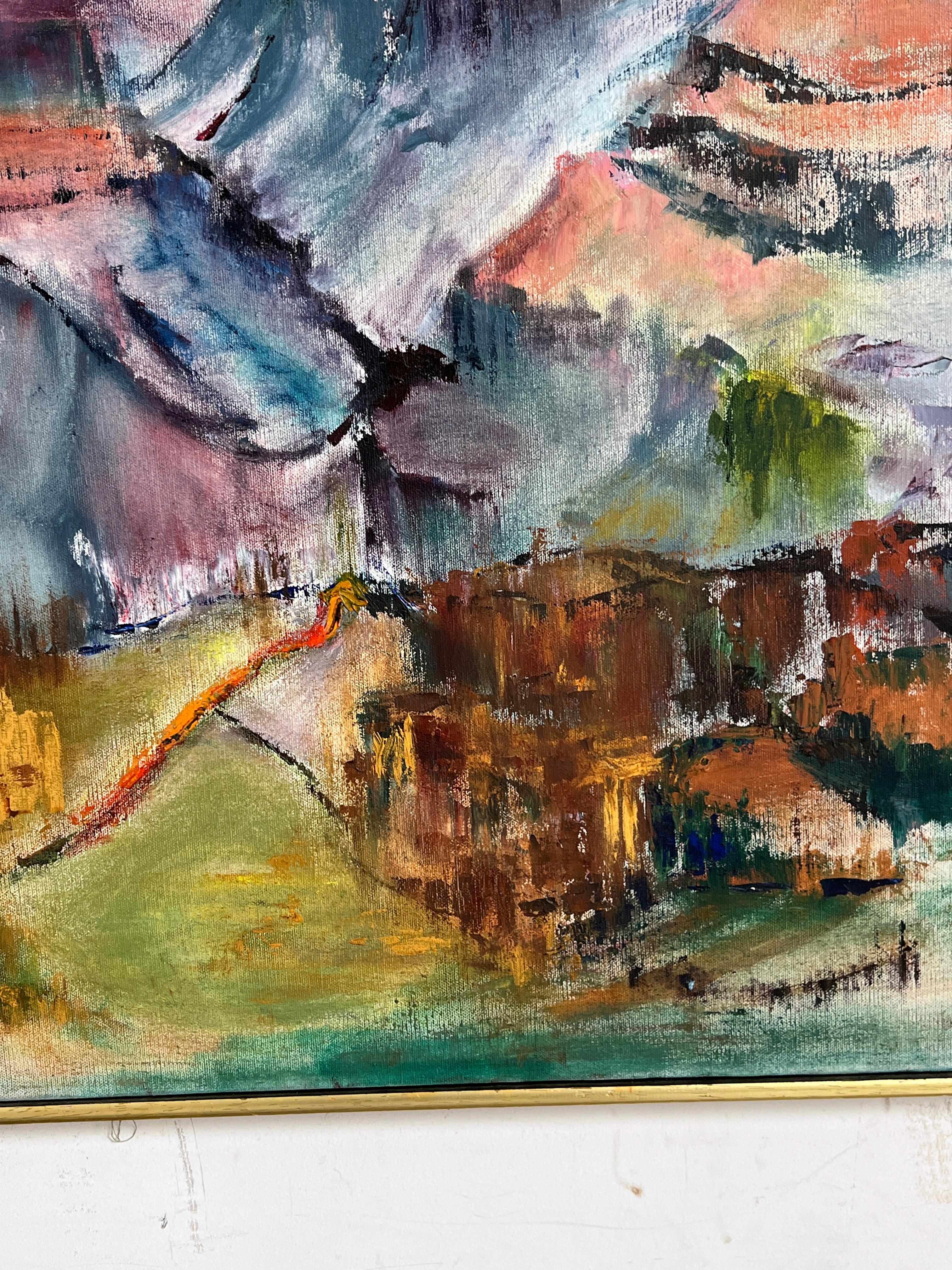 Neoimpressionistisches Grand-Canyon-Gemälde von Anne Caputo Reppucci, ca. 1980s im Zustand „Gut“ im Angebot in Peabody, MA