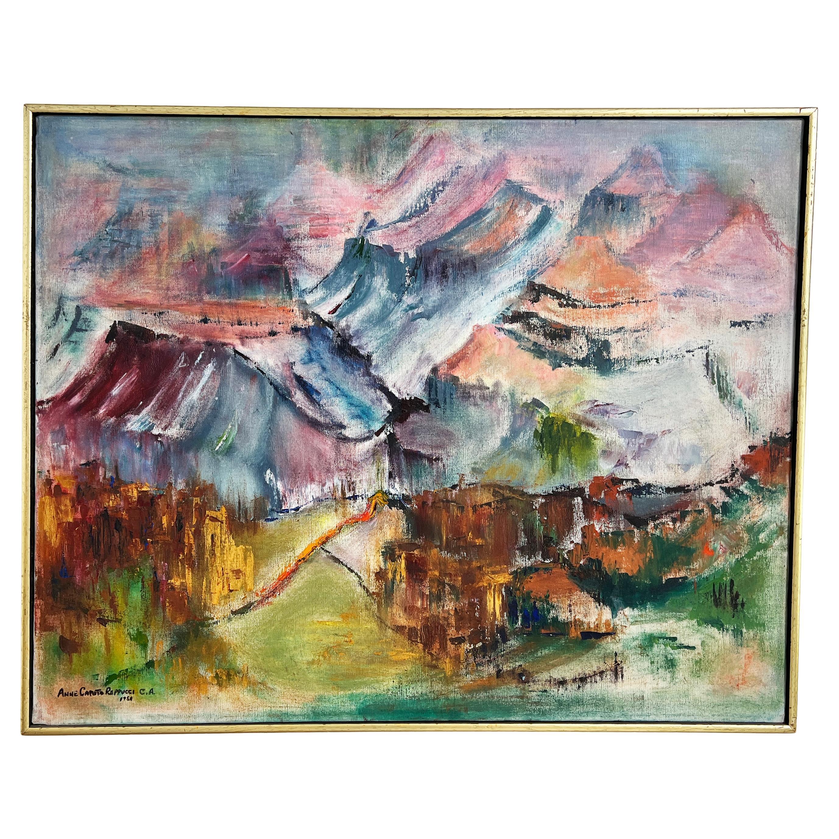 Neoimpressionistisches Grand-Canyon-Gemälde von Anne Caputo Reppucci, ca. 1980s im Angebot