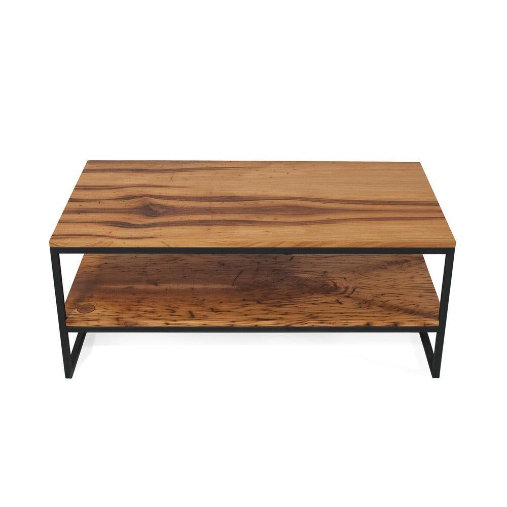 Turkish Neo Industrial  Coffee Table, Oak For Sale