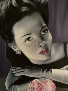 Neo Pop Art Painting 'Orchid Woman' by Jan Bollaert