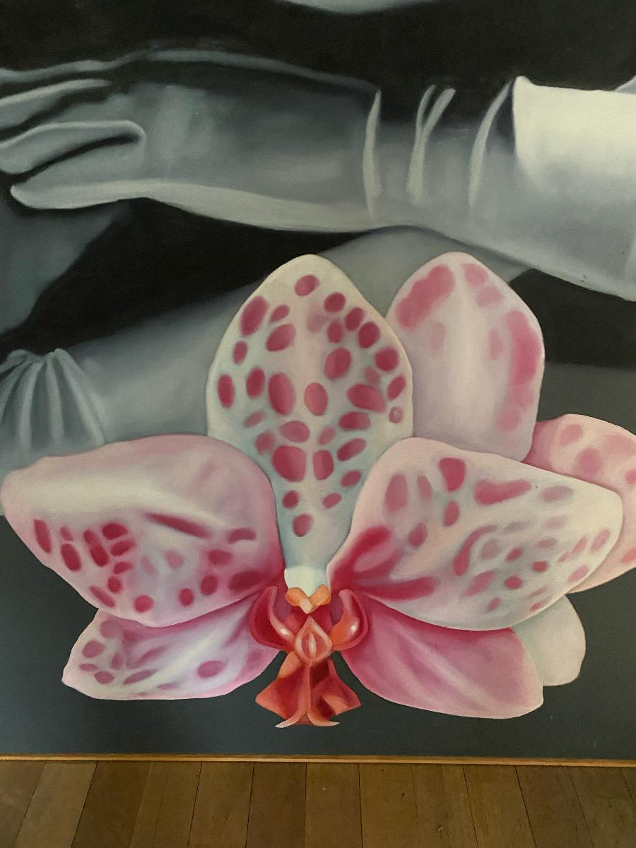 Mid-Century Modern Neo Pop Art Painting 'Orchid Woman' by Jan Bollaert For Sale