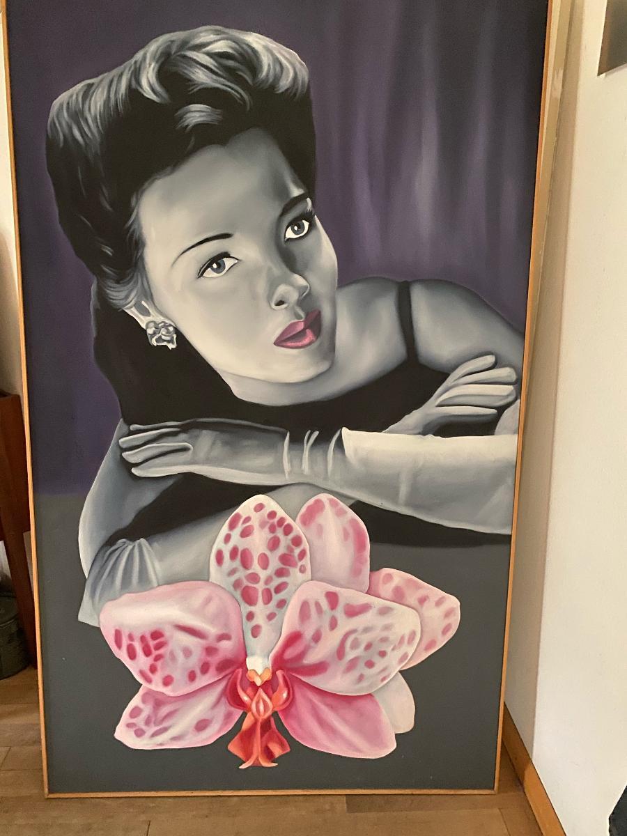Belgian Neo Pop Art Painting 'Orchid Woman' by Jan Bollaert For Sale