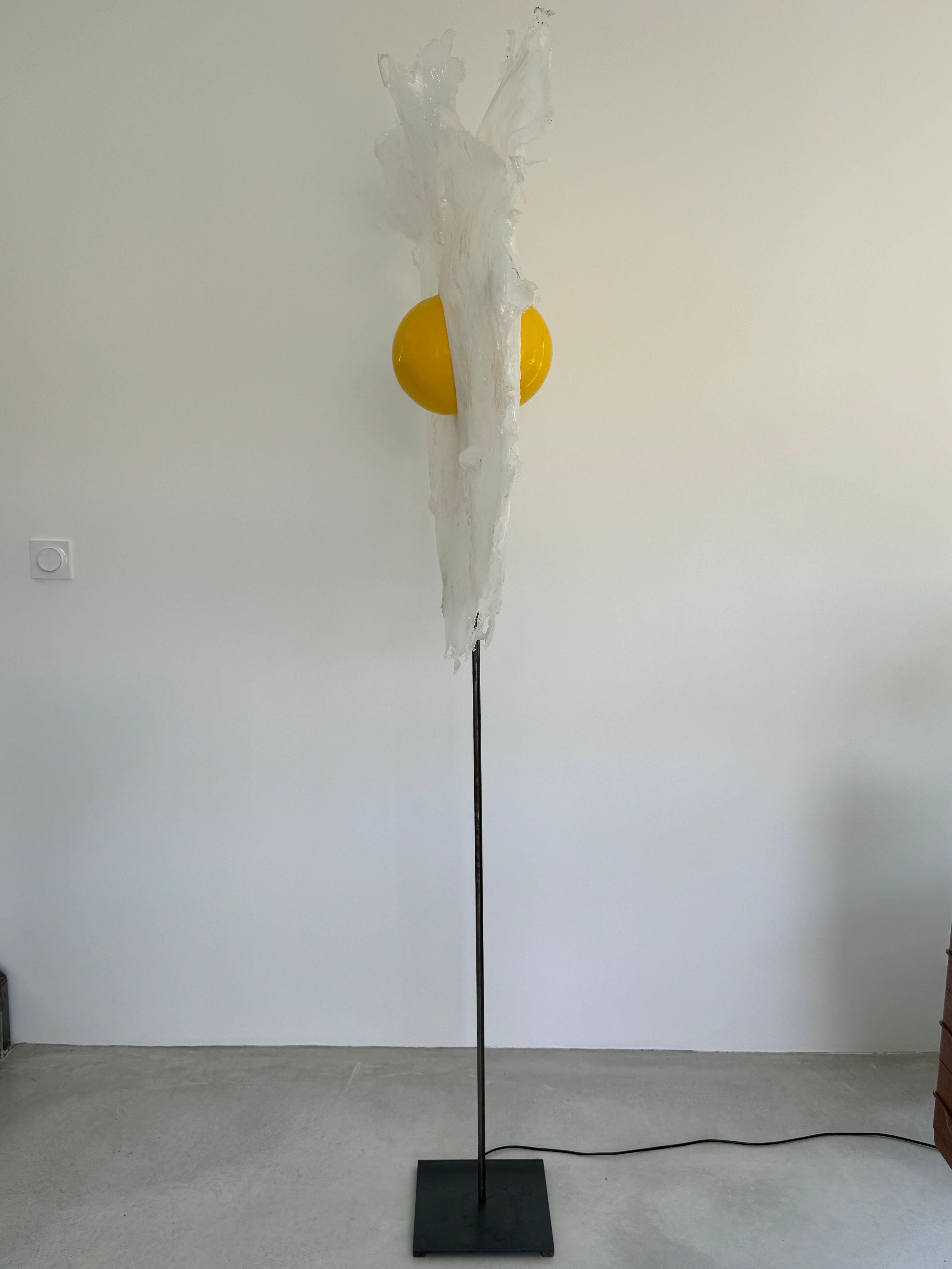 Sculpture lumineuse ou lampadaire Egg de l'artiste français Michel Froment, années 1990 en vente 2