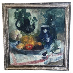 Neo-Realist Oil on Board by Victor Simonin, Early 20th Century