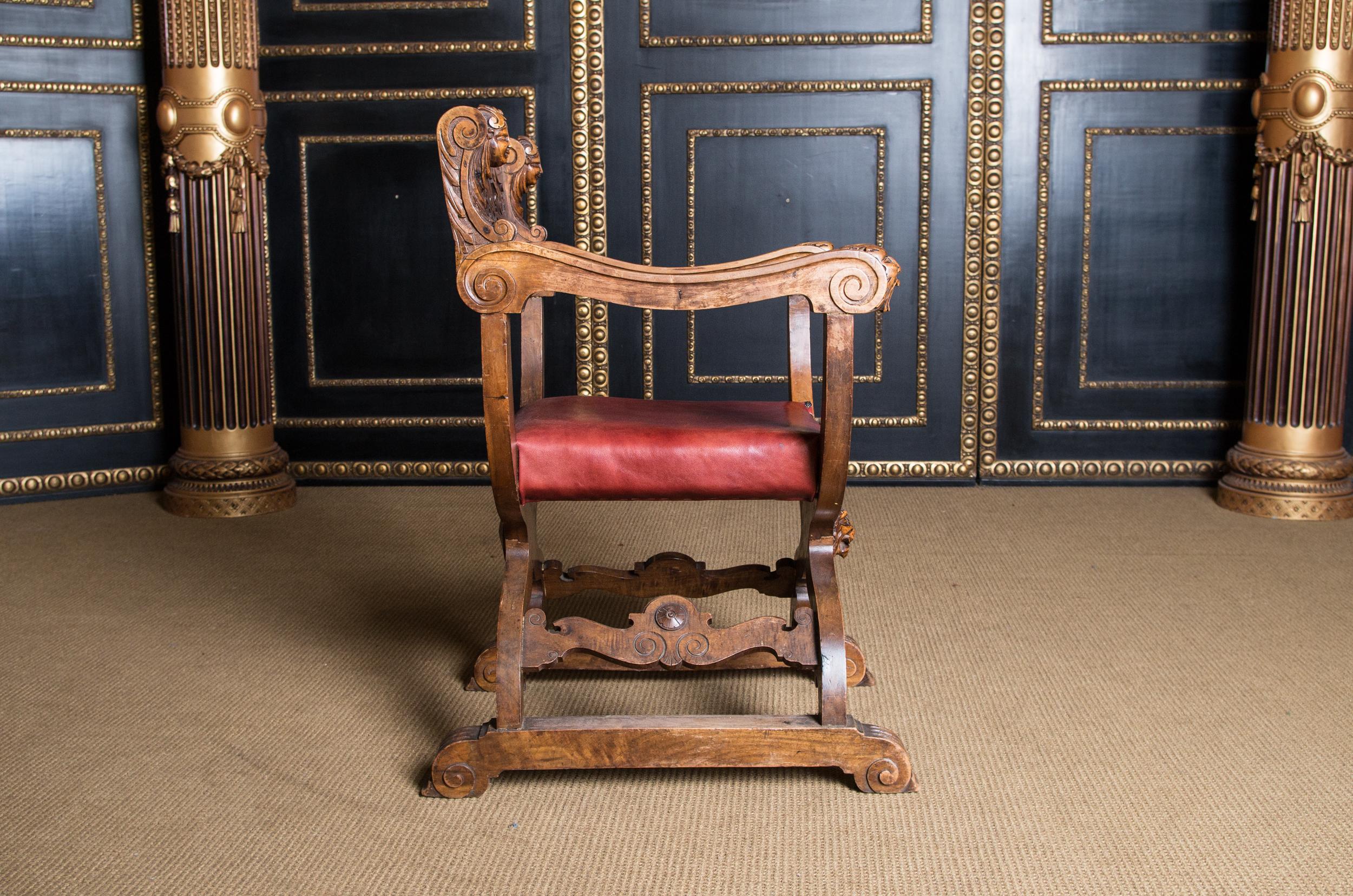 Neo Renaissance Armchair, 19th Century Walnut  German Master Pice 6