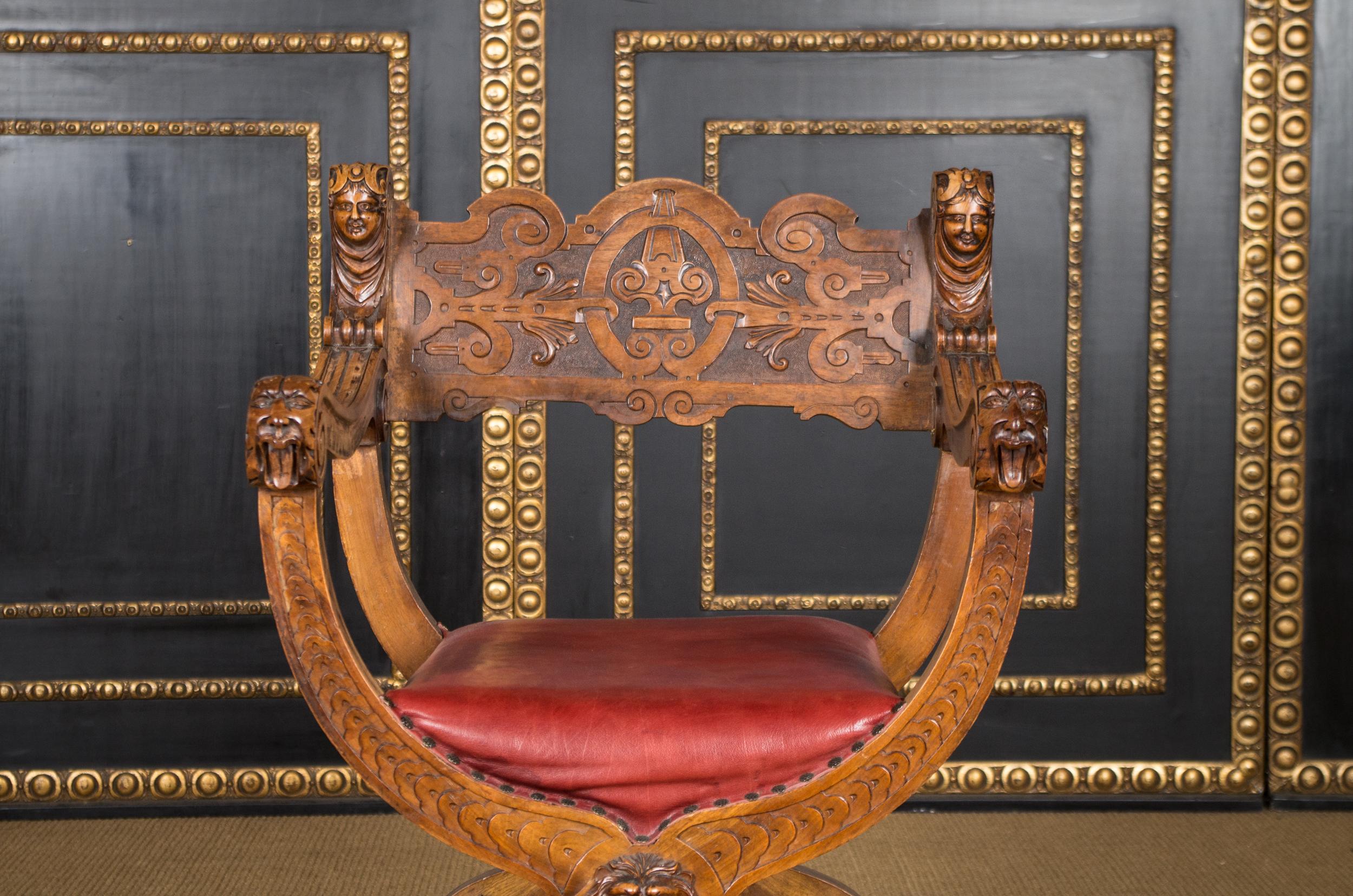 Neo Renaissance Armchair, 19th Century Walnut  German Master Pice In Good Condition In Berlin, DE