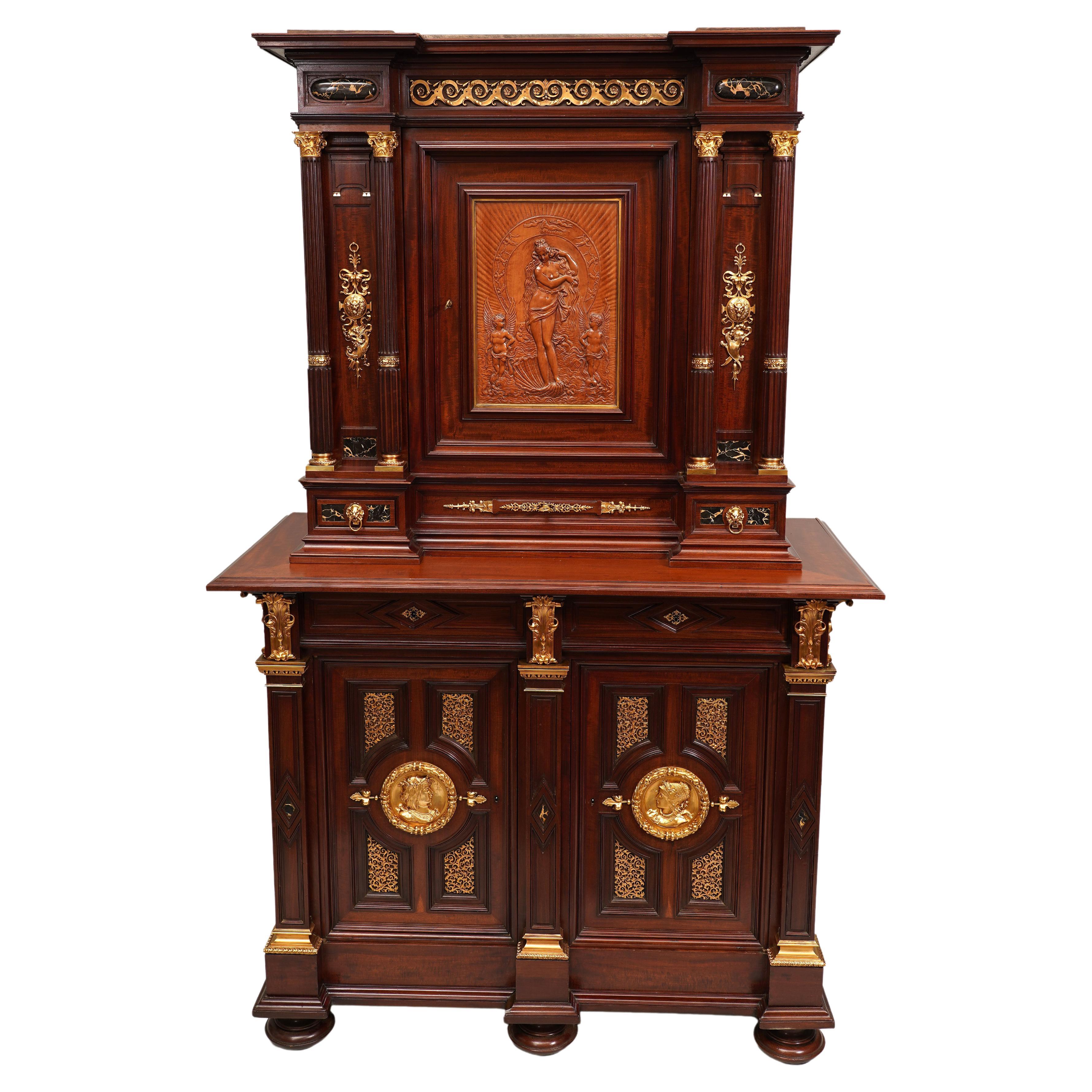 Neo-Renaissance Cabinet by P. Sormani and attr. to E. Lièvre, France, Circa 1870 For Sale