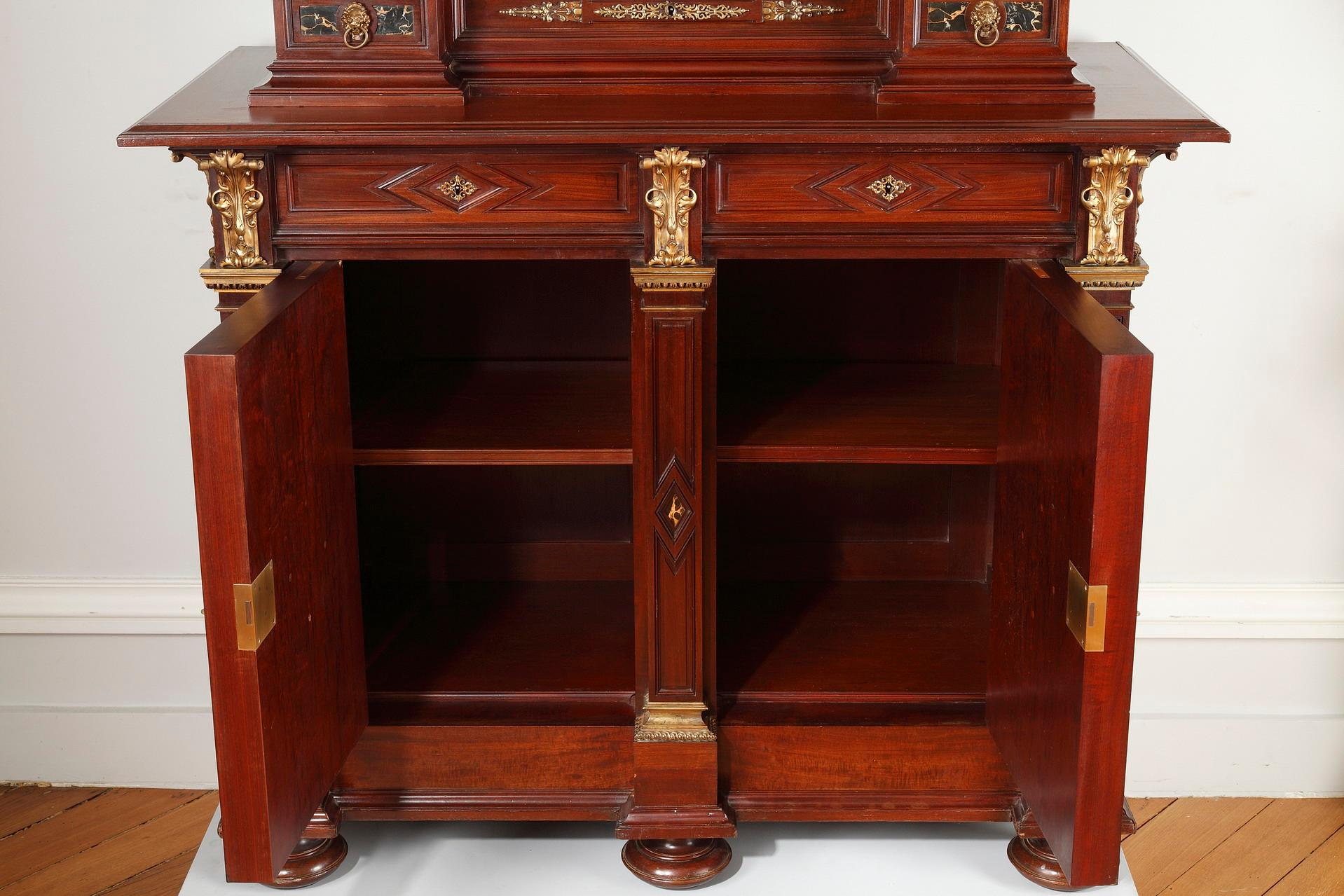 Neo-Renaissance Cabinet by P. Sormani and attr. to E. Lièvre, France, Circa 1870 For Sale 4
