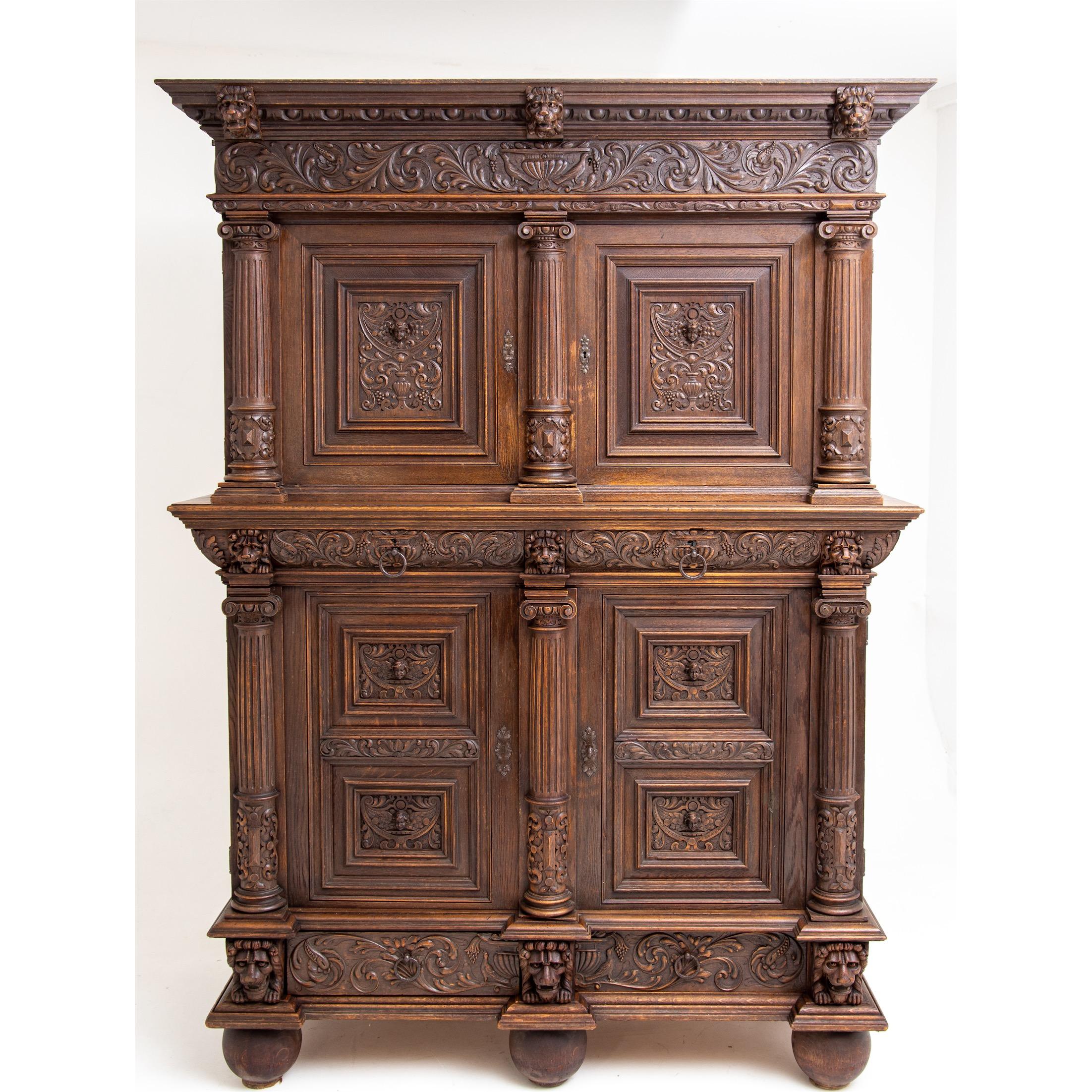 Néo-Renaissance Cabinet néo-renaissance, fin du 19e siècle en vente