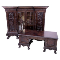 Neo-Renaissance cabinet set, Western Europe, circa 1880. After renovation.