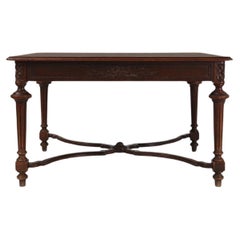 Antique Neo Renaissance extendable dining room table with rich decoration, France, 1900