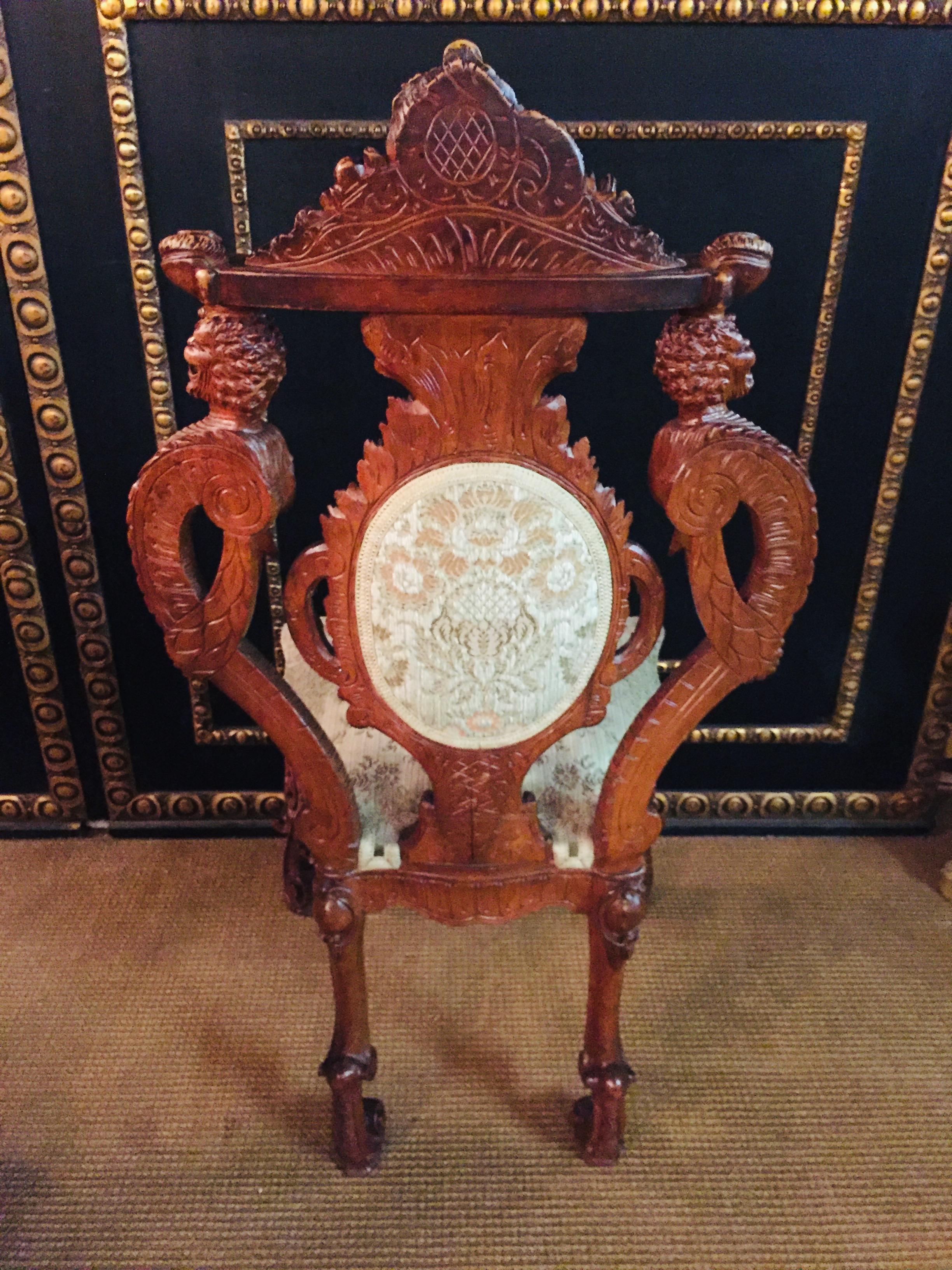 Neo Renaissance Full Carved Set of Sofa, Armchair, Chair and Table, circa 1860 10