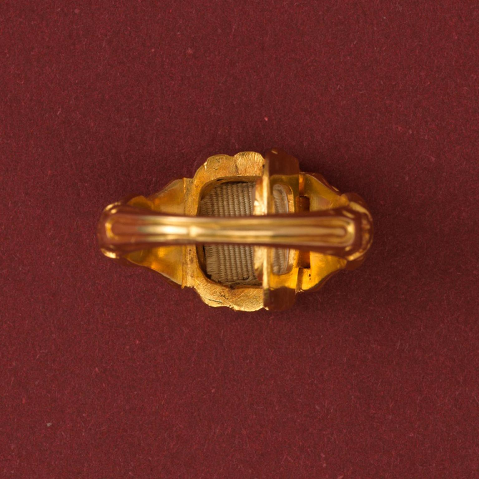 Renaissance Revival Neo Renaissance Gold And Bloodstone 'A' Signet Ring with Secret Compartment