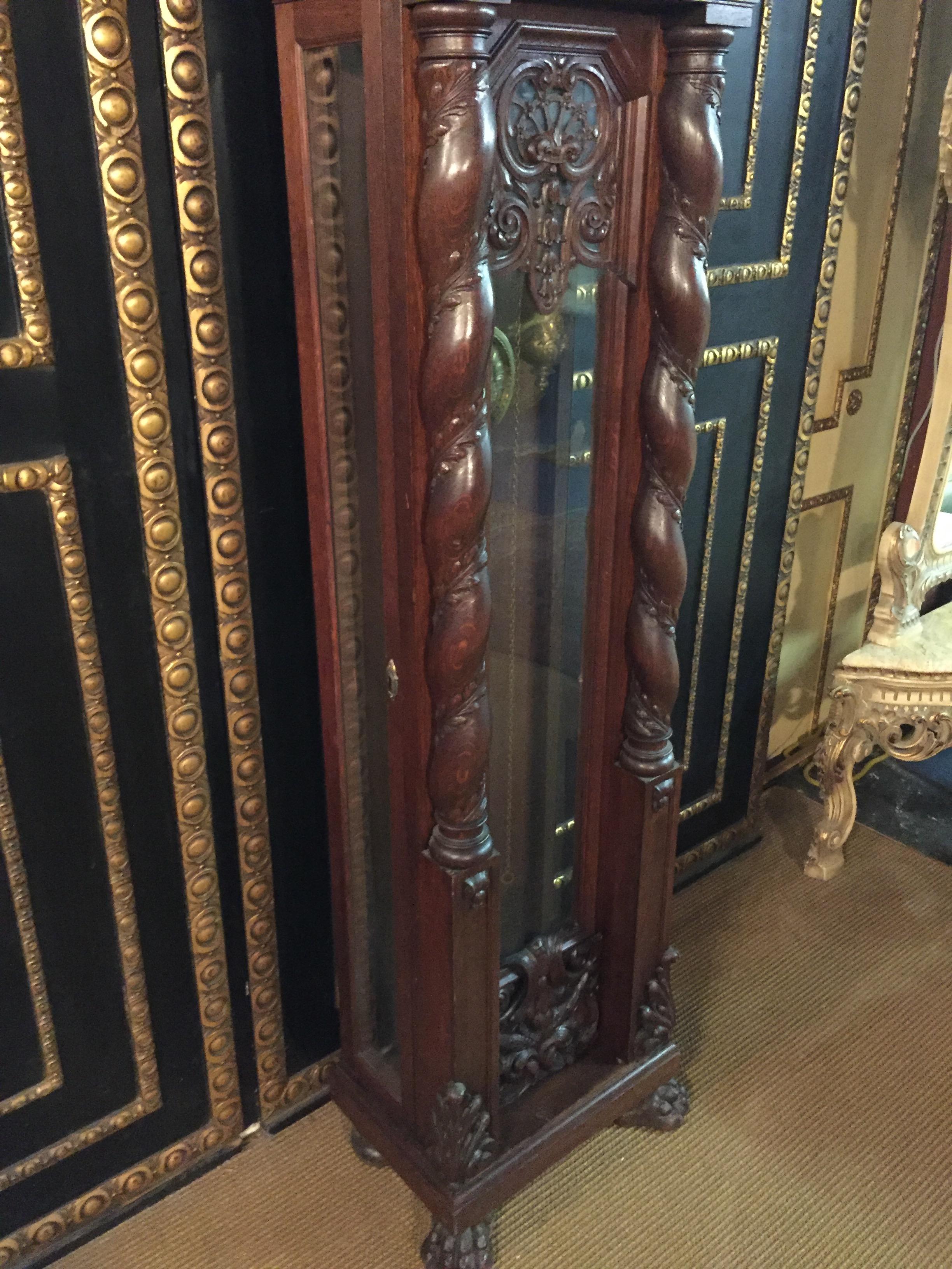 Neo Renaissance Grandfather Clock, circa 1870 with 2 Columns 2