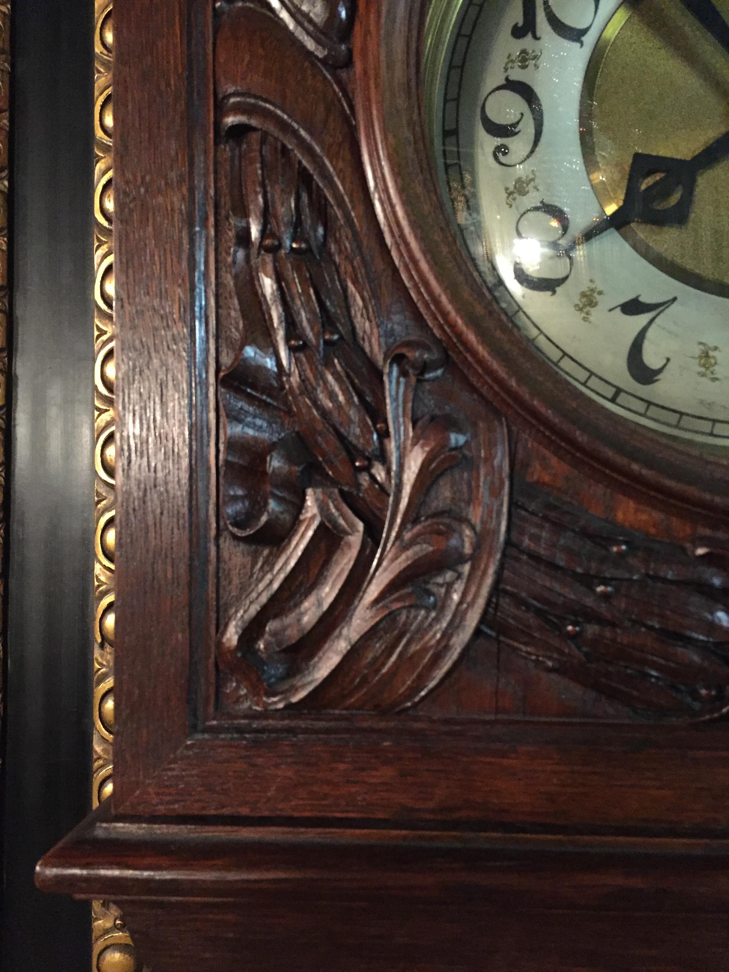 Neo Renaissance Grandfather Clock, circa 1870 with 2 Columns In Good Condition In Berlin, DE