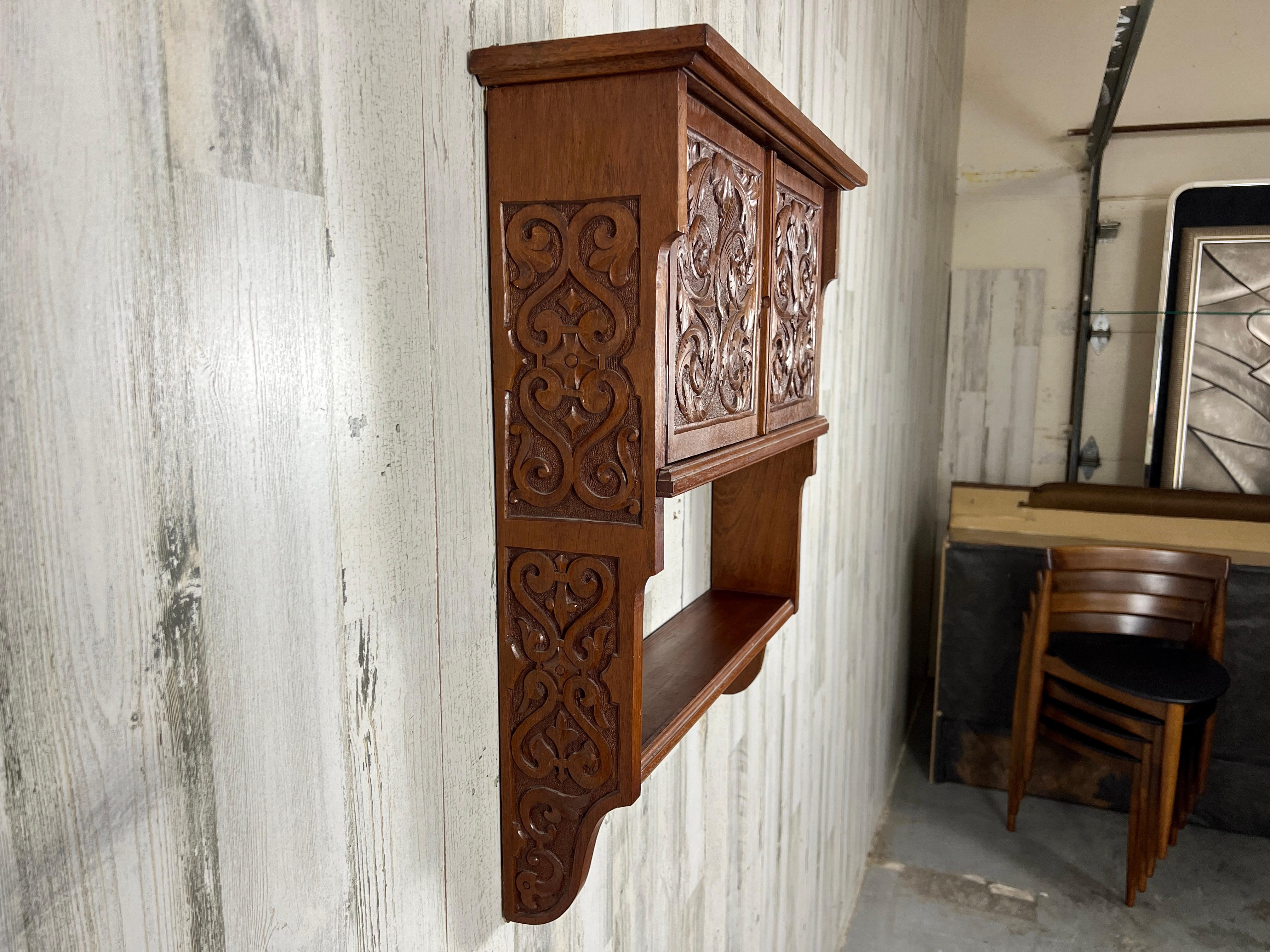 Wood Neo Renaissance Hanging wall Cabinet 