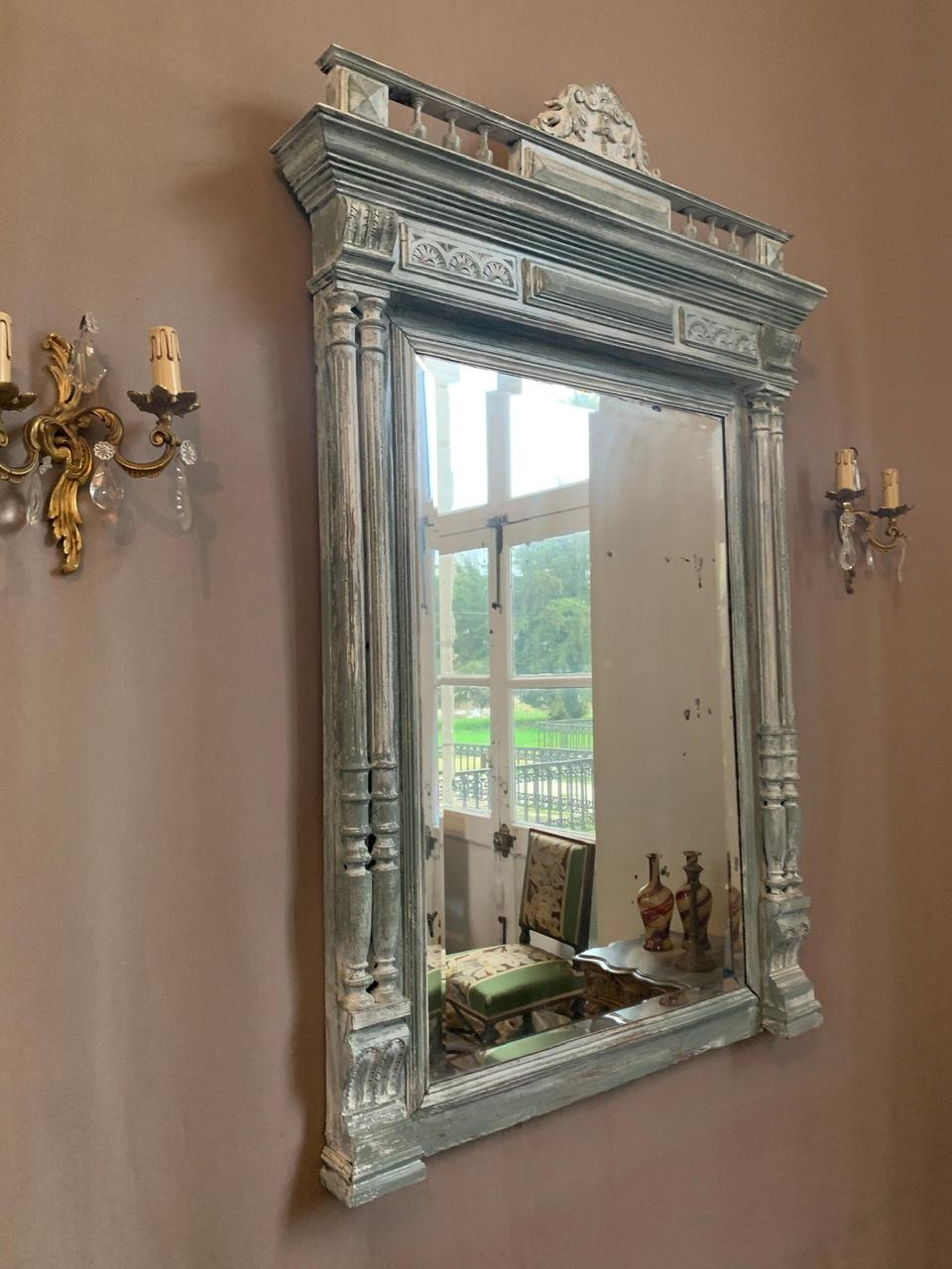 Neo-Renaissance Mirror in Patinated Wood 19th Century For Sale 2