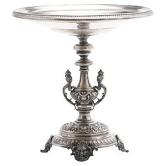 Neo-Renaissance Nickel Silver Pedestal Bowl by Adolf Braese, Decorative Dish