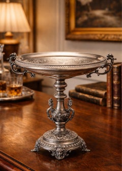 Taza de plata antigua, Tazón decorativo rococó europeo Taza y tapa Azucarero y cuchara