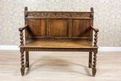 Neo-Renaissance Oak, Carved Bench, circa 1880