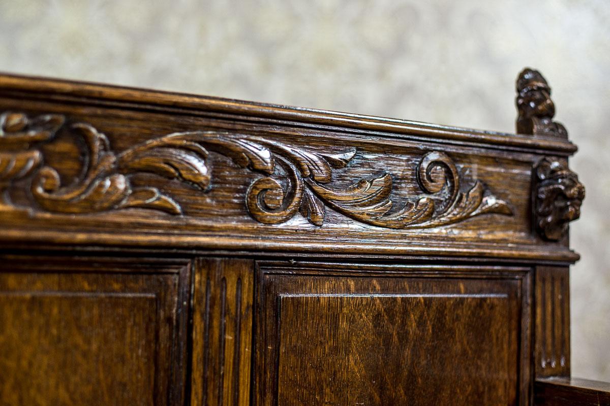 Neo-Renaissance Oak, Carved Bench, circa 1880 In Good Condition In Opole, PL